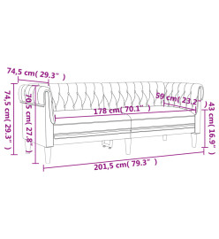 Ensemble de canapés 2 pcs gris clair tissu