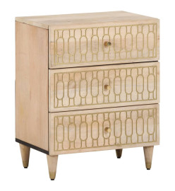 Table de chevet 50x33x60 cm bois de manguier massif