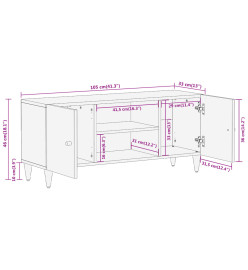 Meuble TV 105x33x46 cm Bois massif de manguier