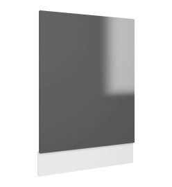 Panneau de lave-vaisselle Gris brillant 45x3x67 cm Aggloméré