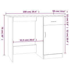 Bureau Chêne marron 100x50x76 cm Bois d'ingénierie