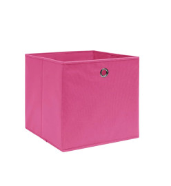 Boîtes de rangement 4 pcs Tissu intissé 28x28x28 cm Rose