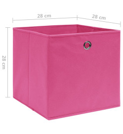 Boîtes de rangement 4 pcs Tissu intissé 28x28x28 cm Rose