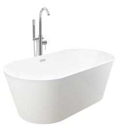 Baignoire autoportante et robinet 220 L 118,5 cm Argenté