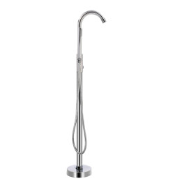 Baignoire autoportante et robinet 220 L 118,5 cm Argenté