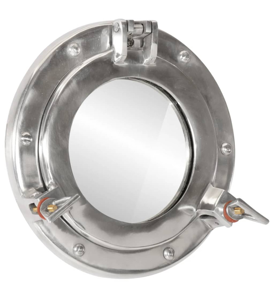 Miroir en forme de hublot mural Ø23 cm aluminium et verre Miroir en forme de hublot mural Ø23 cm aluminium et verre