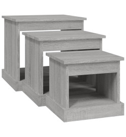 Tables gigognes 3 pcs sonoma gris bois d'ingénierie