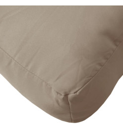 Coussin de palette taupe 58x58x10 cm tissu