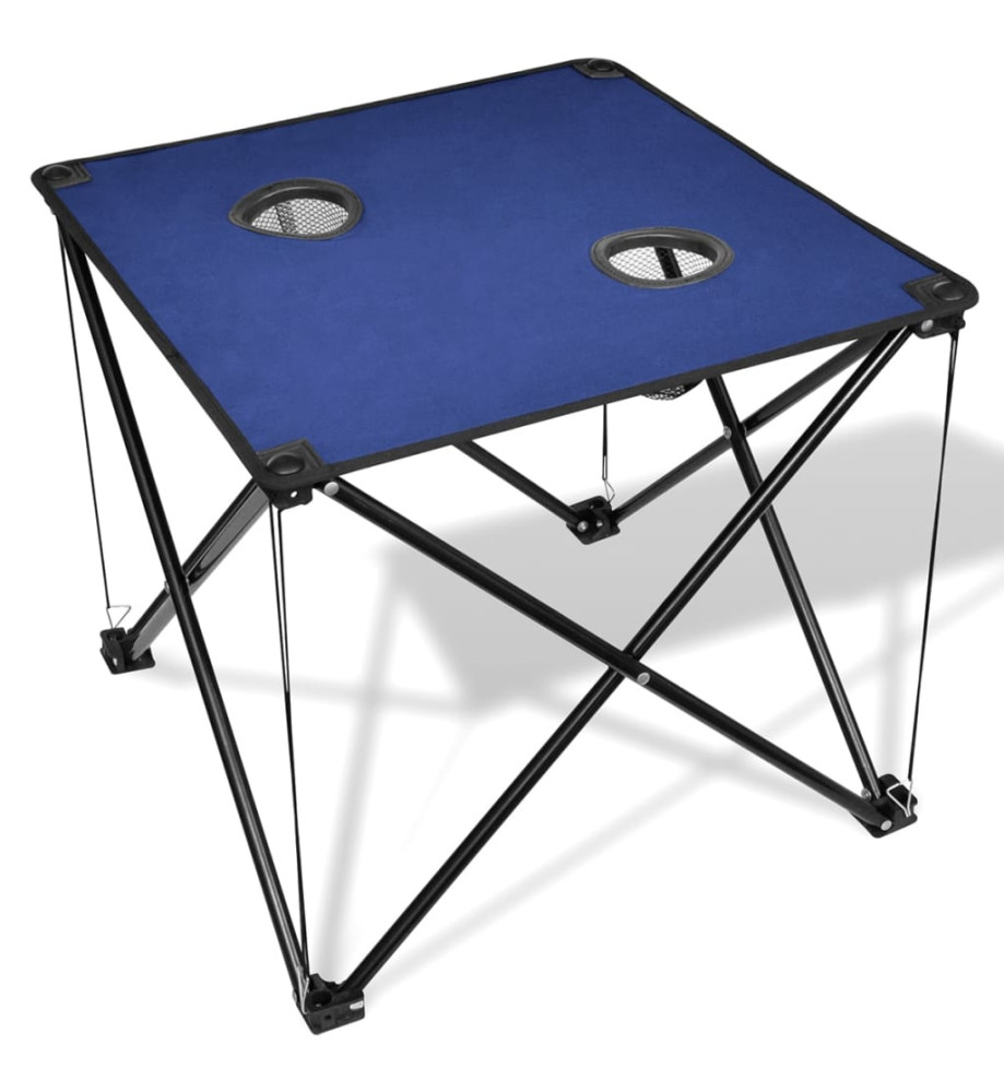 Table de camping pliante bleue