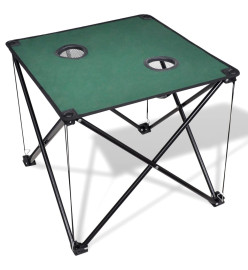 Table de camping pliante vert foncé