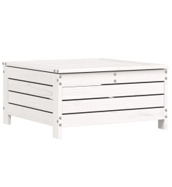 Salon de jardin 7 pcs blanc bois de pin massif