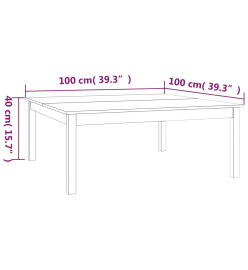 Table basse Blanc 100x100x40 cm Bois massif de pin