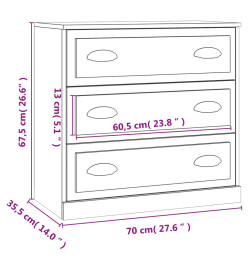 Buffets 2 pcs blanc bois d'ingénierie