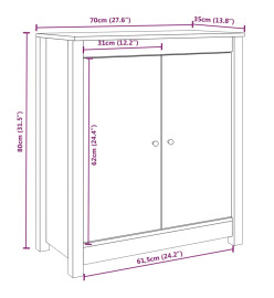 Buffets 2 pcs Marron miel 70x35x80 cm Bois massif de pin