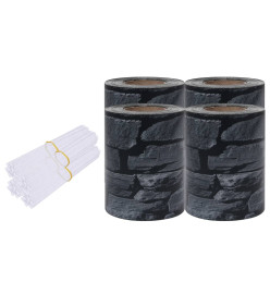 Écrans d'intimité de jardin 4 pcs PVC 35x0,19 m Gris