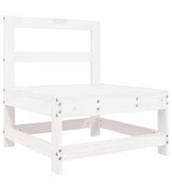 Salon de jardin 6 pcs blanc bois de pin massif