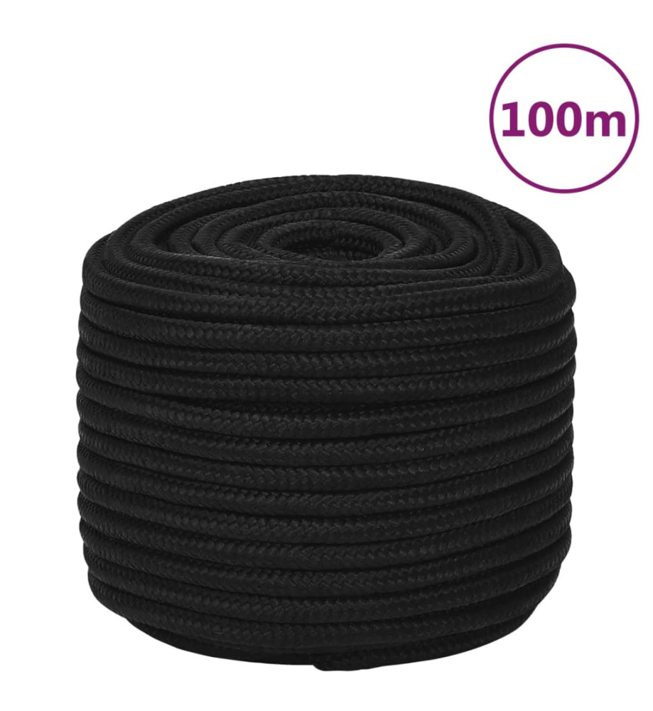 Corde de travail Noir 14 mm 100 m Polyester