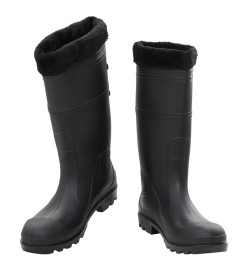 Bottes de pluie avec chaussettes amovibles noir taille 44 PVC