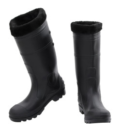 Bottes de pluie avec chaussettes amovibles noir taille 42 PVC