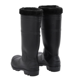 Bottes de pluie avec chaussettes amovibles noir taille 42 PVC