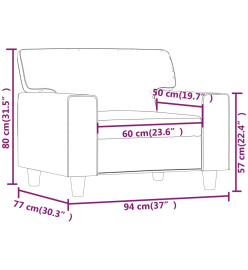 Fauteuil Crème 60 cm Similicuir