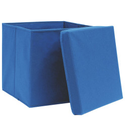 Boîtes de rangement avec couvercles 10 pcs 28x28x28 cm Bleu