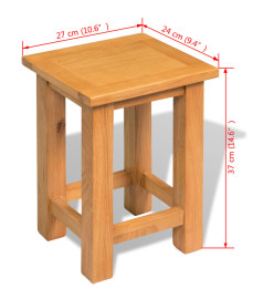 Table d'appoint 27 x 24 x 37 cm Bois de chêne massif