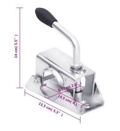 Roue jockey 48 mm avec 2 tubes de support et 3 pinces fendues