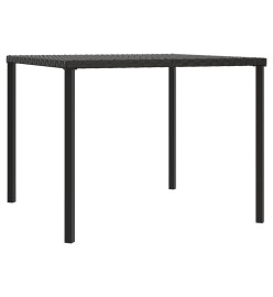 Ensemble à dîner de jardin et coussins 2pcs noir résine tressée