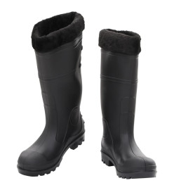 Bottes de pluie avec chaussettes amovibles noir taille 39 PVC