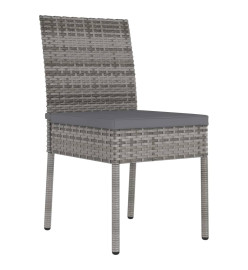 Chaises de salle à manger de jardin 2 pcs Résine tressée Gris