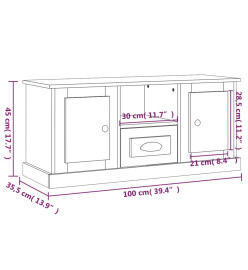 Meuble TV chêne marron 100x35,5x45 cm bois d'ingénierie