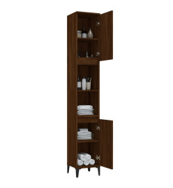 Armoire de bain chêne marron 30x30x190 cm bois d'ingénierie