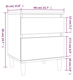 Table de chevet Sonoma gris 40x35x50 cm