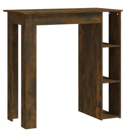 Table de bar avec étagère Chêne fumé 102x50x103,5 cm Aggloméré