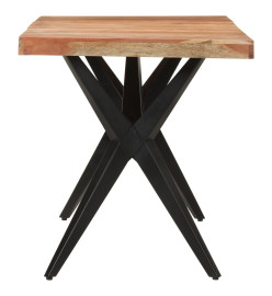 Table à dîner noir 140x70x76 cm bois d'acacia solide