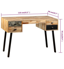 Bureau Teck de récupération massif 110 x 50 x 76 cm