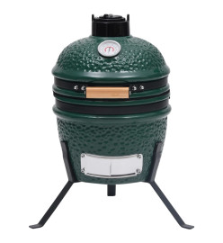 Barbecue à fumoir Kamado 2-en-1 Céramique 56 cm Vert