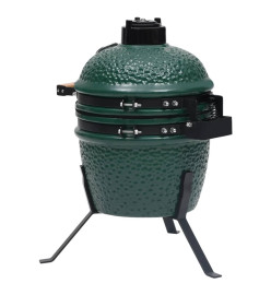 Barbecue à fumoir Kamado 2-en-1 Céramique 56 cm Vert