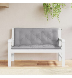 Coussins de banc de jardin 2 pcs gris 120x50x7 cm tissu Oxford