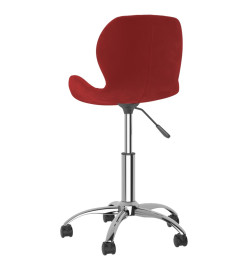 Chaises pivotantes salle à manger 2 pcs Rouge bordeaux Velours