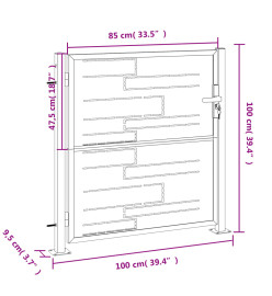 Portail de jardin 100x100 cm acier inoxydable