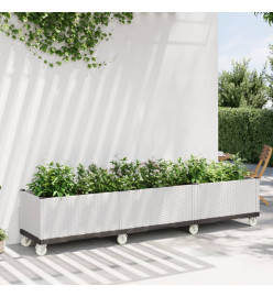 Jardinière à roulettes blanc 240x50x54 cm PP