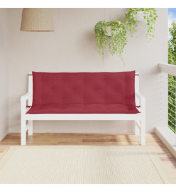 Coussins de banc de jardin 2 pcs rouge bordeaux tissu Oxford