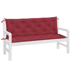 Coussins de banc de jardin 2 pcs rouge bordeaux tissu Oxford