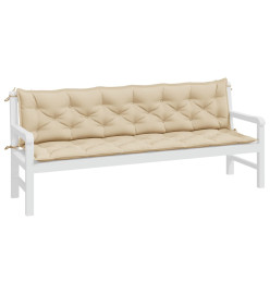 Coussins de banc de jardin 2 pcs beige 200x50x7 cm tissu Oxford