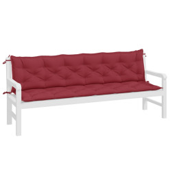 Coussins de banc de jardin 2 pcs rouge bordeaux tissu Oxford
