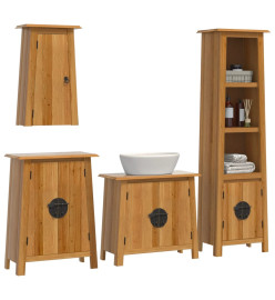 Ensemble de meubles de salle de bain 4 pcs bois de pin massif