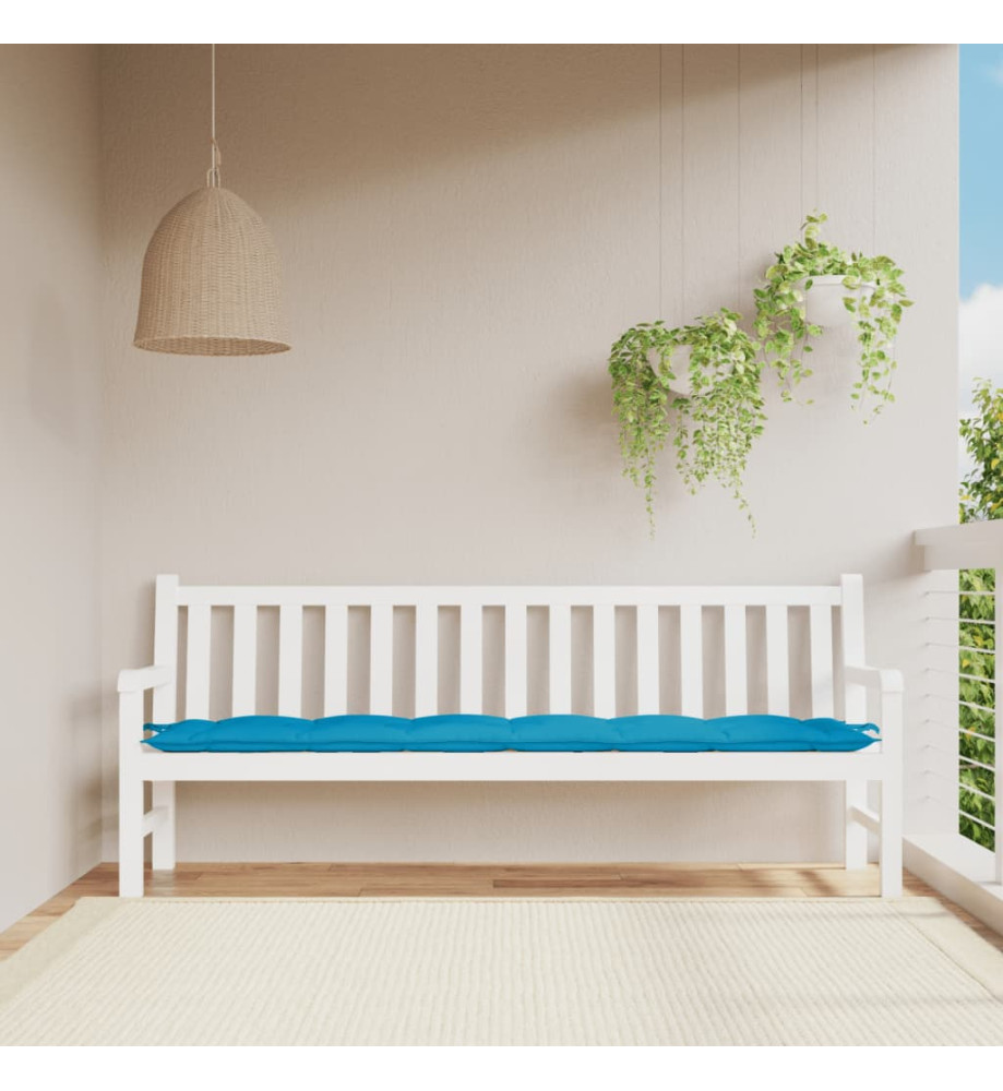 Coussin de banc de jardin bleu clair 200x50x7 cm tissu oxford Coussin de banc de jardin bleu clair 200x50x7 cm tissu oxford