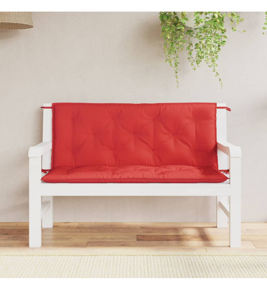 Coussins de banc de jardin 2 pcs rouge 120x50x7 cm tissu Oxford Coussins de banc de jardin 2 pcs rouge 120x50x7 cm tissu Oxford